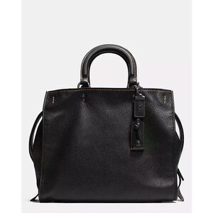 Coach 1941 Rogue 36 XL Black Pebbled Leather Handbag Tote Satchel NWOT